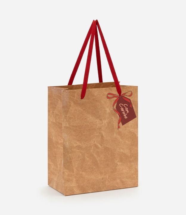 Embalagem de Presente Pequena com Estampa kraft Escrito Com Carinho