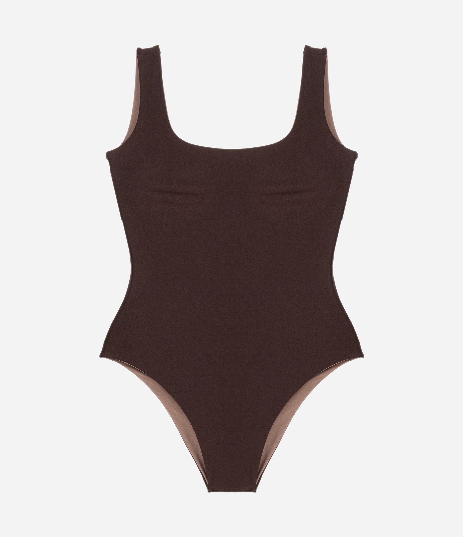 Body Modelador sem Bojo em Microfibra Dupla Face Delrio Marrom 4