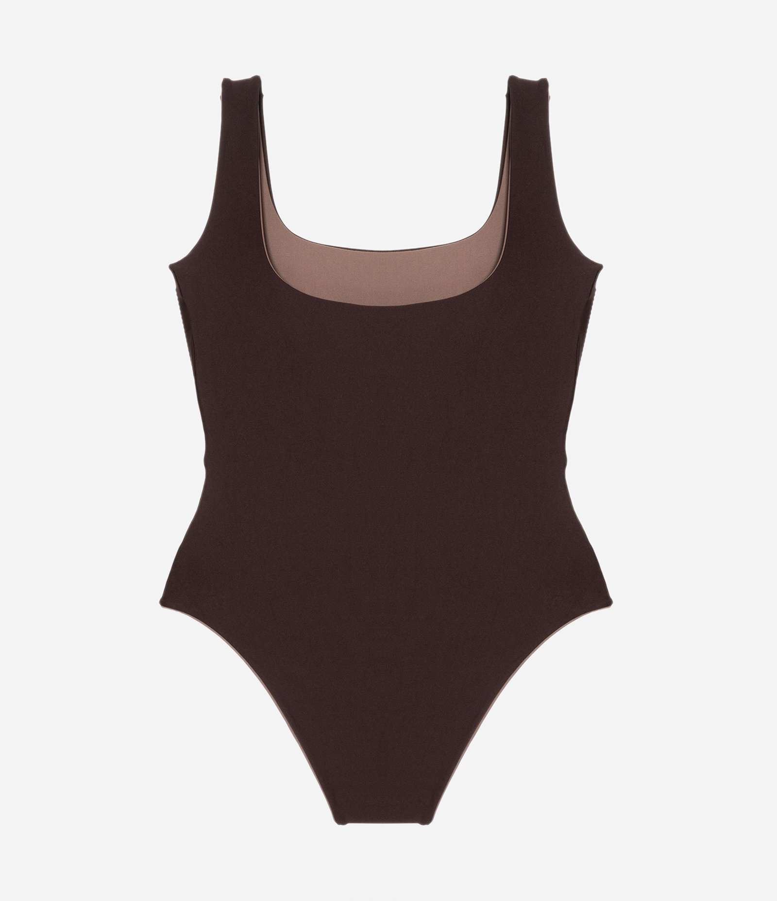 Body Modelador sem Bojo em Microfibra Dupla Face Delrio Marrom 5