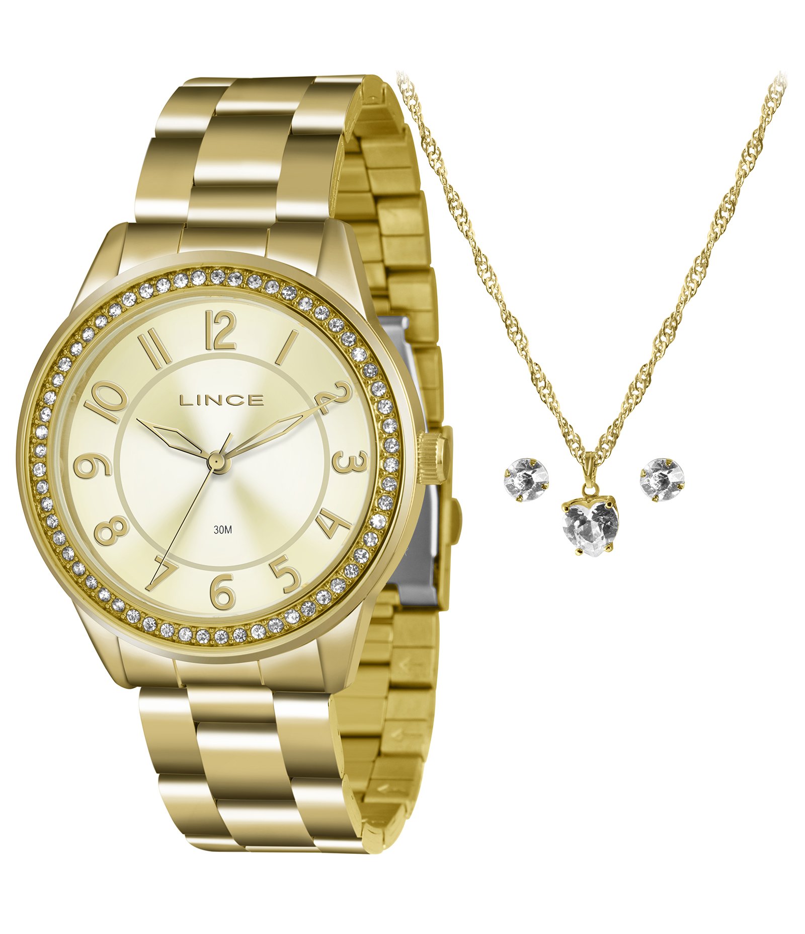 Relógio Analógico Feminino Lince Dourado 1