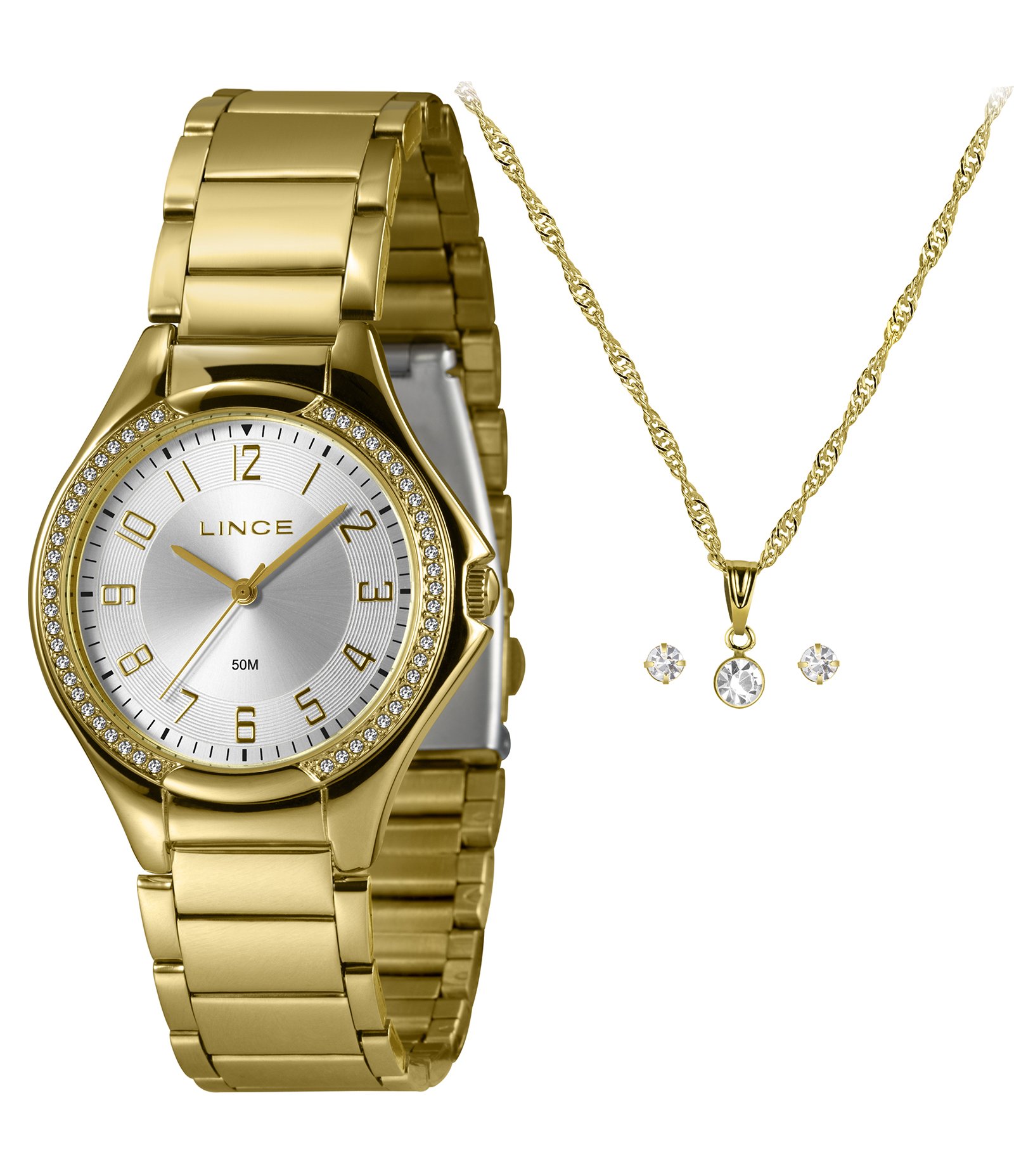 Relógio Analógico Feminino Lince Dourado 1