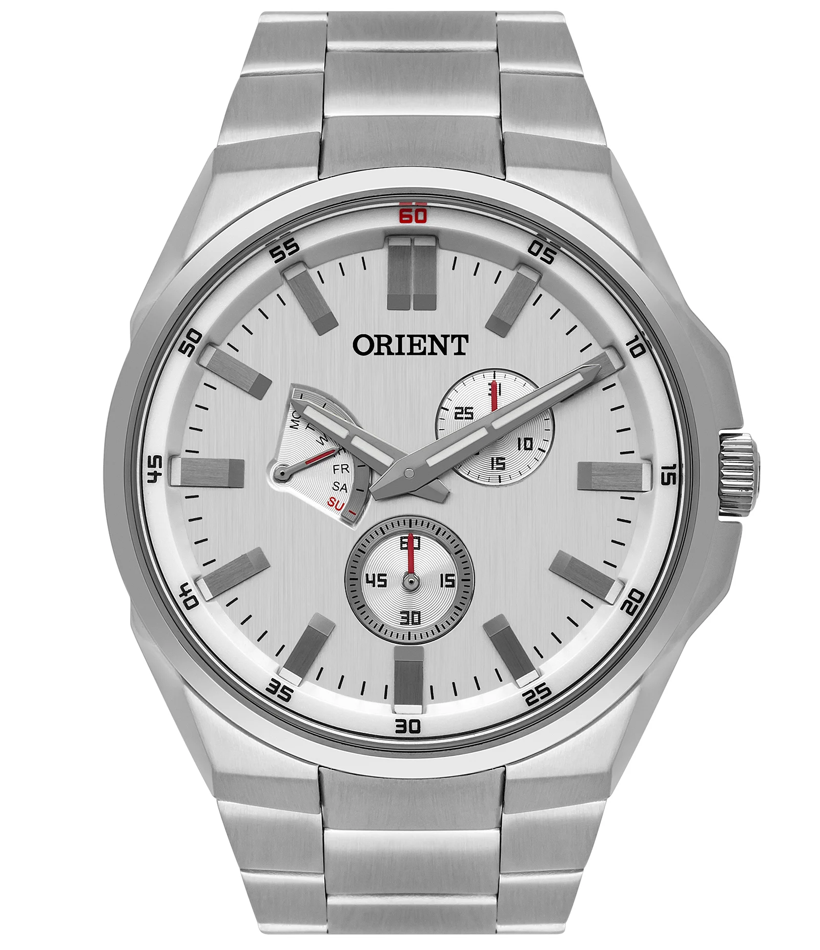 Relógio Analógico em Aço Masculino Orient Prata 1