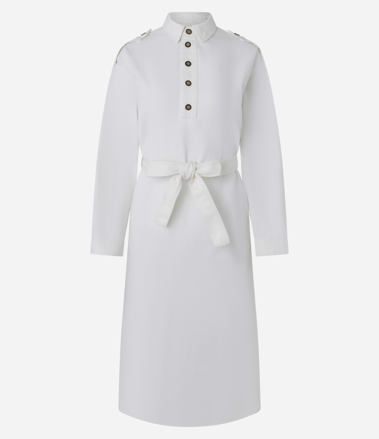 Vestido New Midi em Sarja com Amarração Branco 5