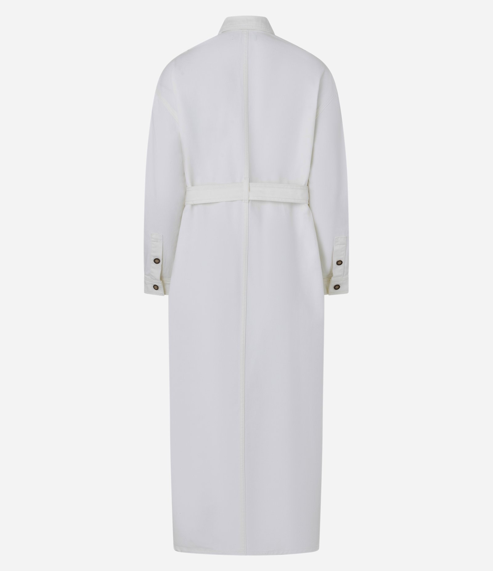 Vestido New Midi em Sarja com Amarração Branco 6