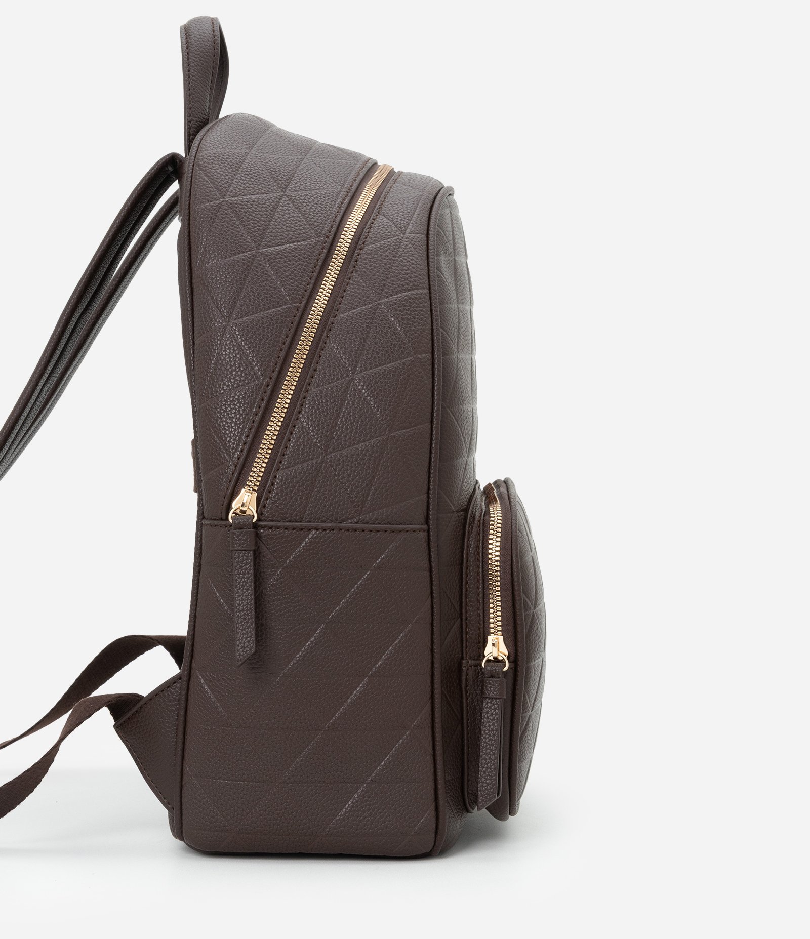 Mochila em PU com Alças para Mala e Espaço para Notebook Marrom 2