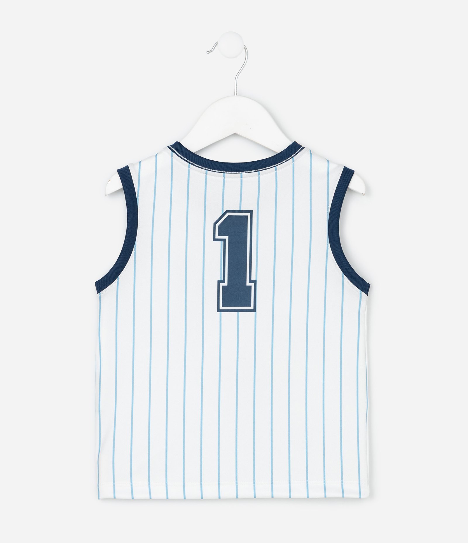 Regata Infantil de Basquete em Microfibra Bluey e Bingo - Tam  1 a 6 Anos Branco/Azul 2