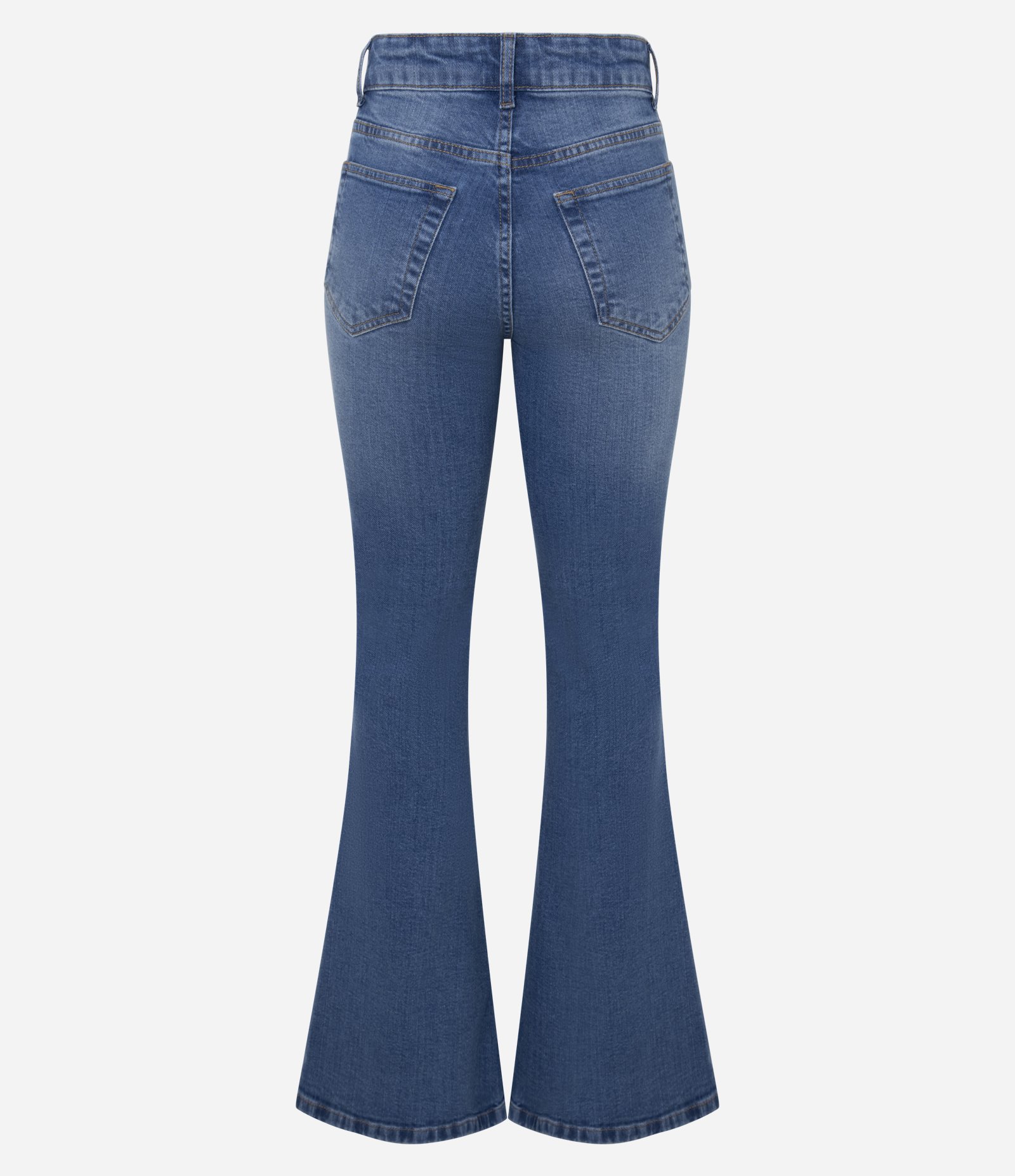Calça Flare Cintura Alta em Jeans com Lateral Transpassada Médio 6