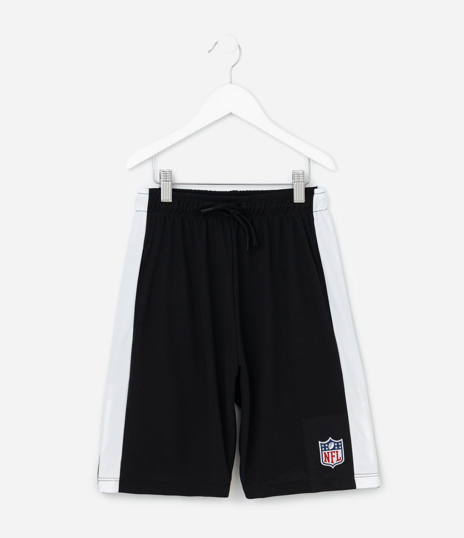 Bermuda Esportiva Infantil com Estampa NFL - Tam 5 a 14 Anos Preto 1