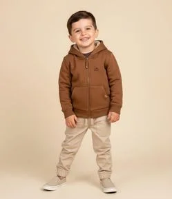 Jaqueta Infantil com Sherpa e Bordado – Tam 1 a 6 Anos