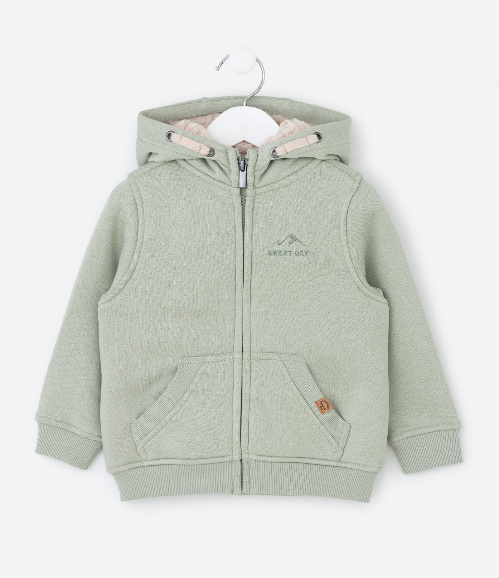 Jaqueta Infantil com Sherpa e Bordado – Tam 1 a 5/6 Anos Verde Claro 1