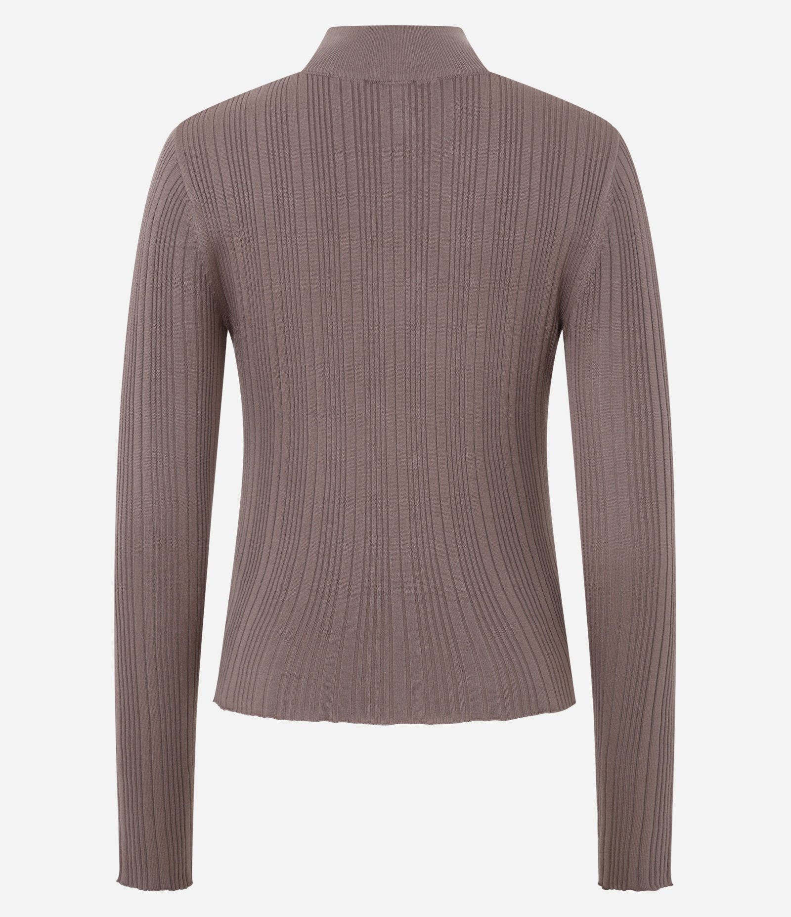 Blusa Retilínea Tricô com Gola Alta Adulto Marrom Claro 6