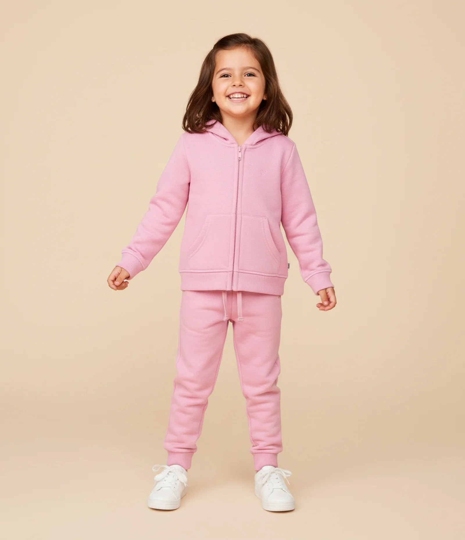 Jaqueta Infantil em Moletom com Bordado Localizado – Tam 1 a 5 Anos Rosa 1