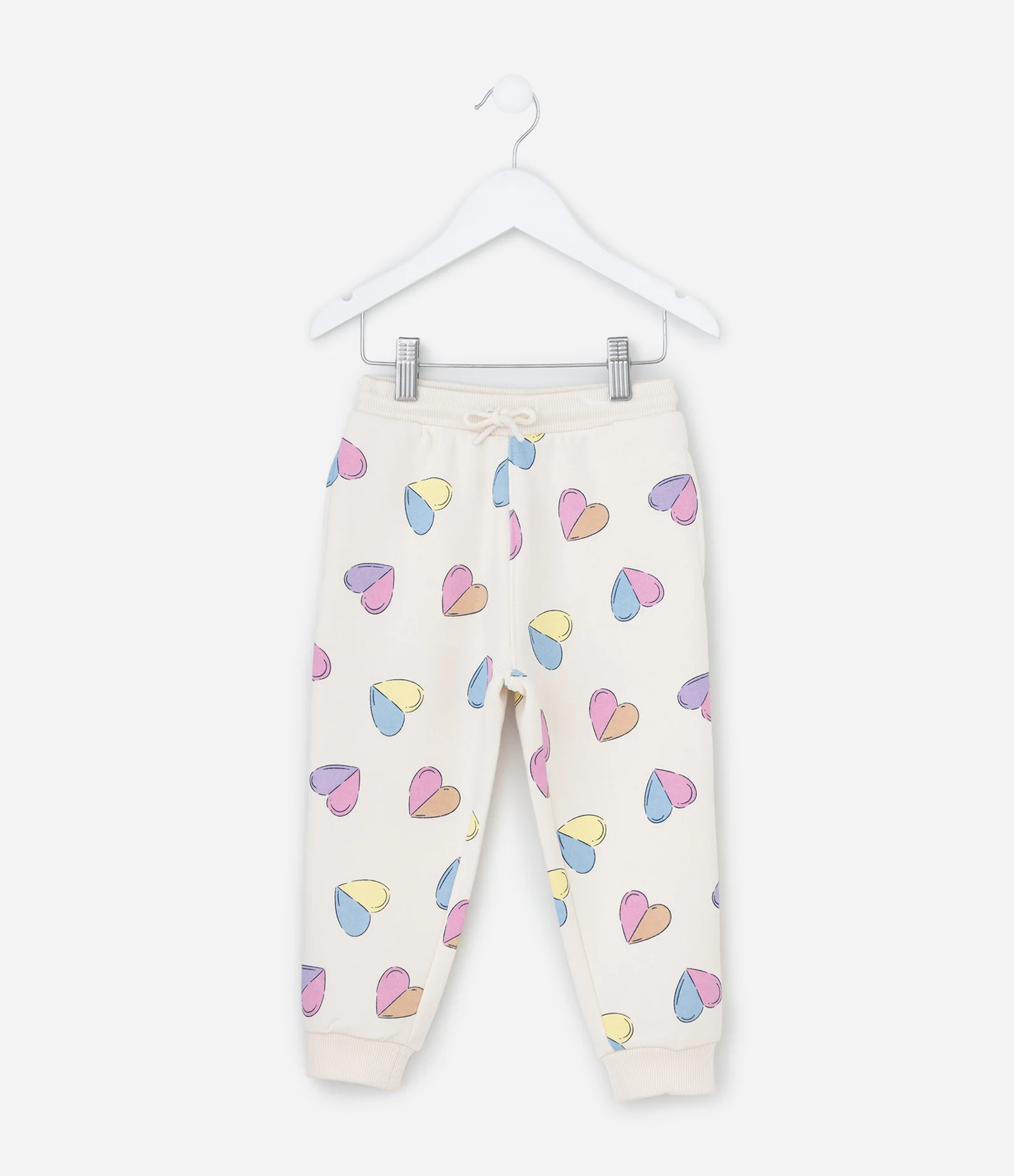 Calça Infantil Jogger com Estampa de Corações – Tam 1 a 5 Anos Off White 2