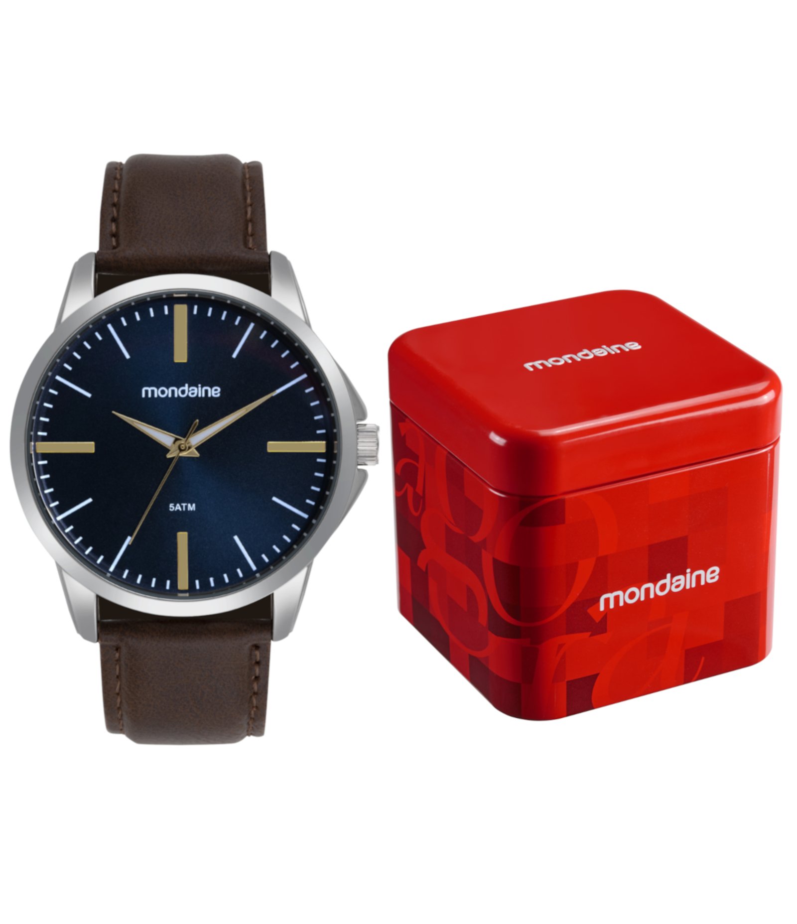 Relógio Analógico Masculino Mondaine Marrom 2