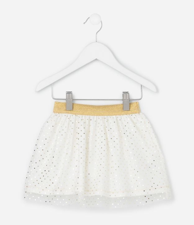 Saia Infantil em Tule com Estampa Poá - Tam 1 a 6 Anos