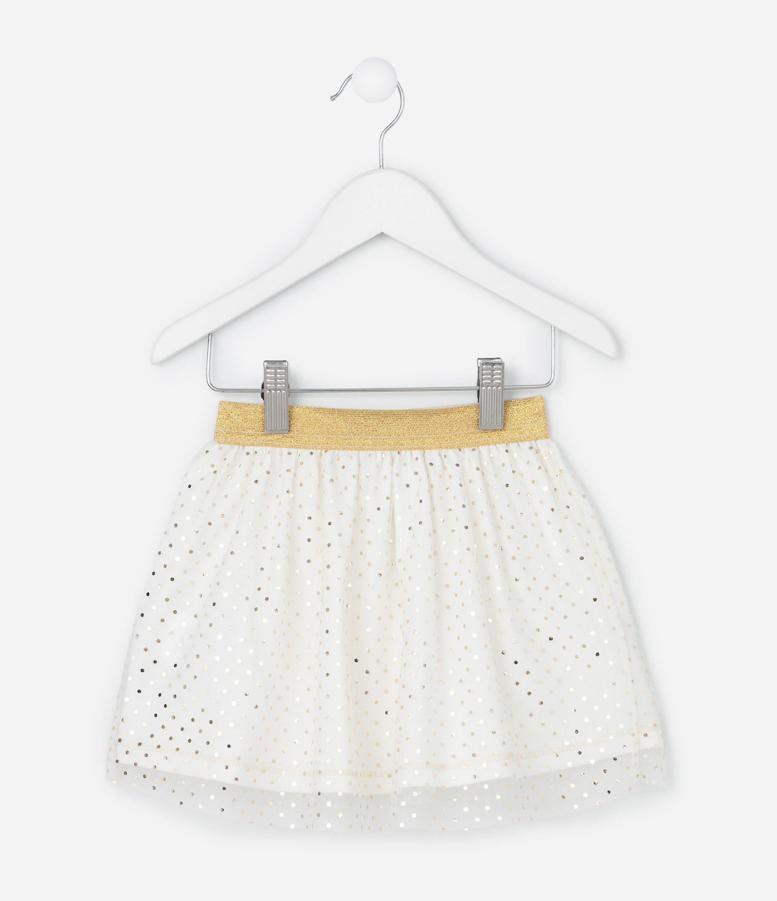 Saia Infantil em Tule com Estampa Poá - Tam 1 a 6 Anos Branco 2