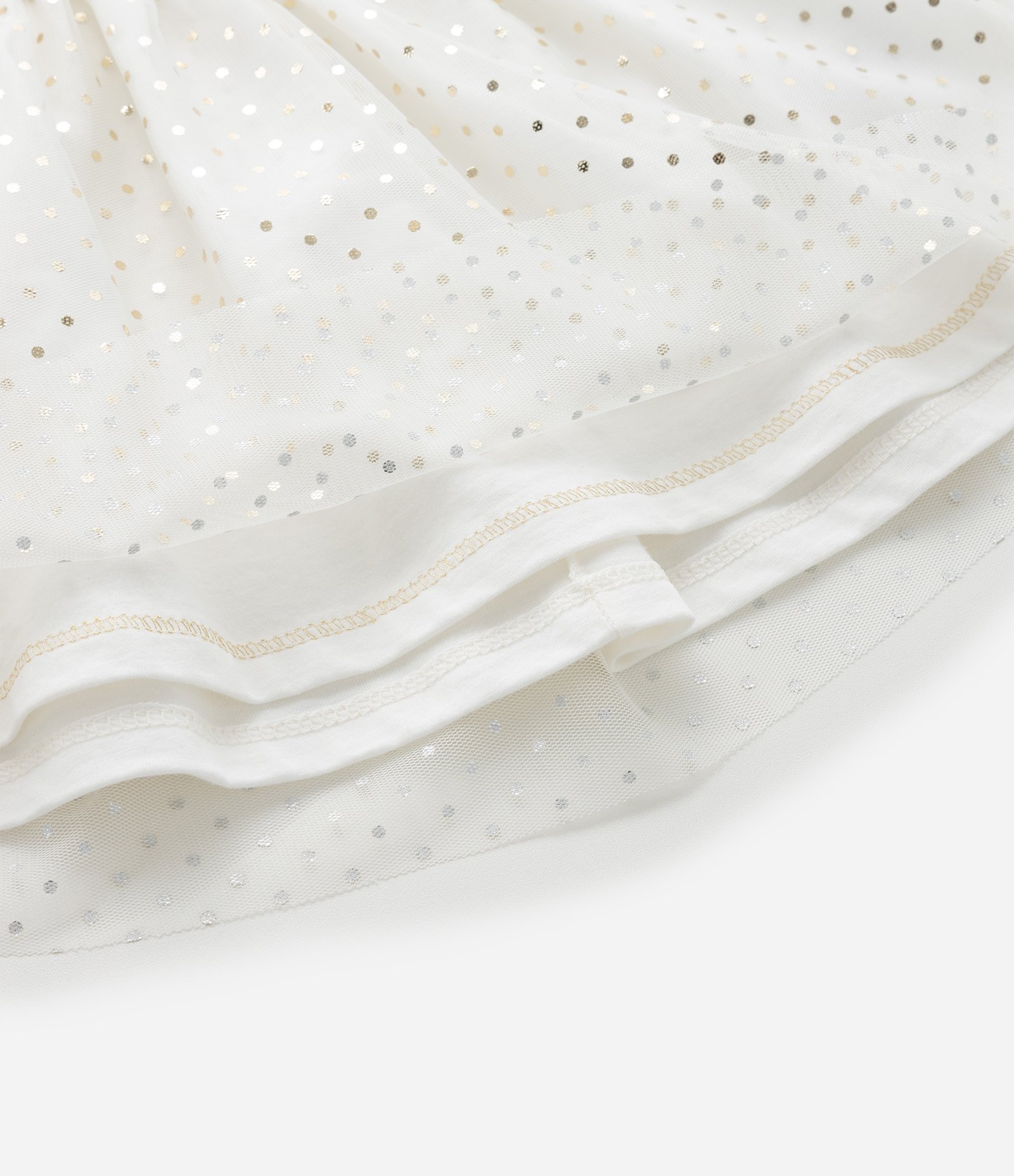 Saia Infantil em Tule com Estampa Poá - Tam 1 a 6 Anos Branco 4