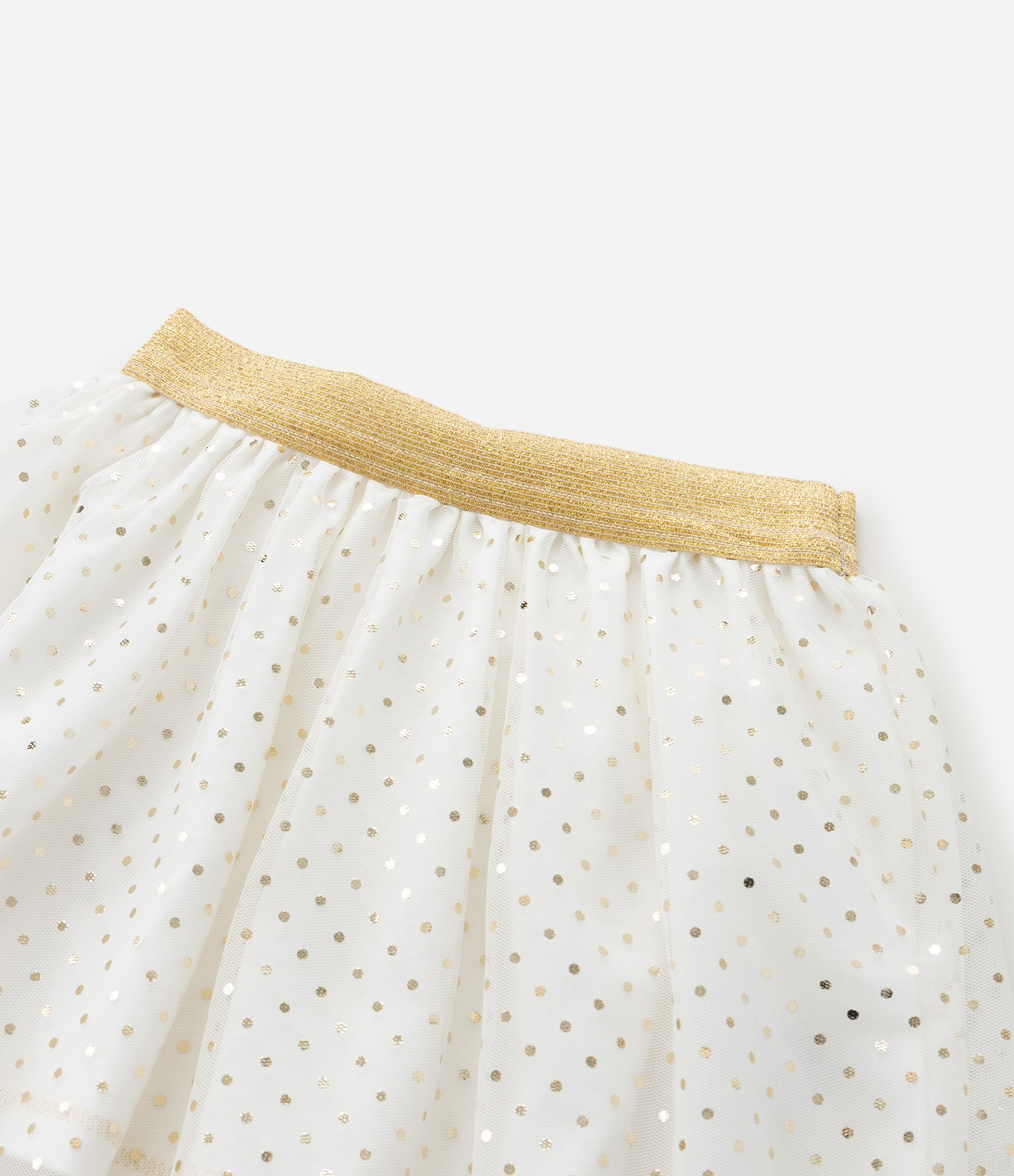 Saia Infantil em Tule com Estampa Poá - Tam 1 a 6 Anos Branco 5