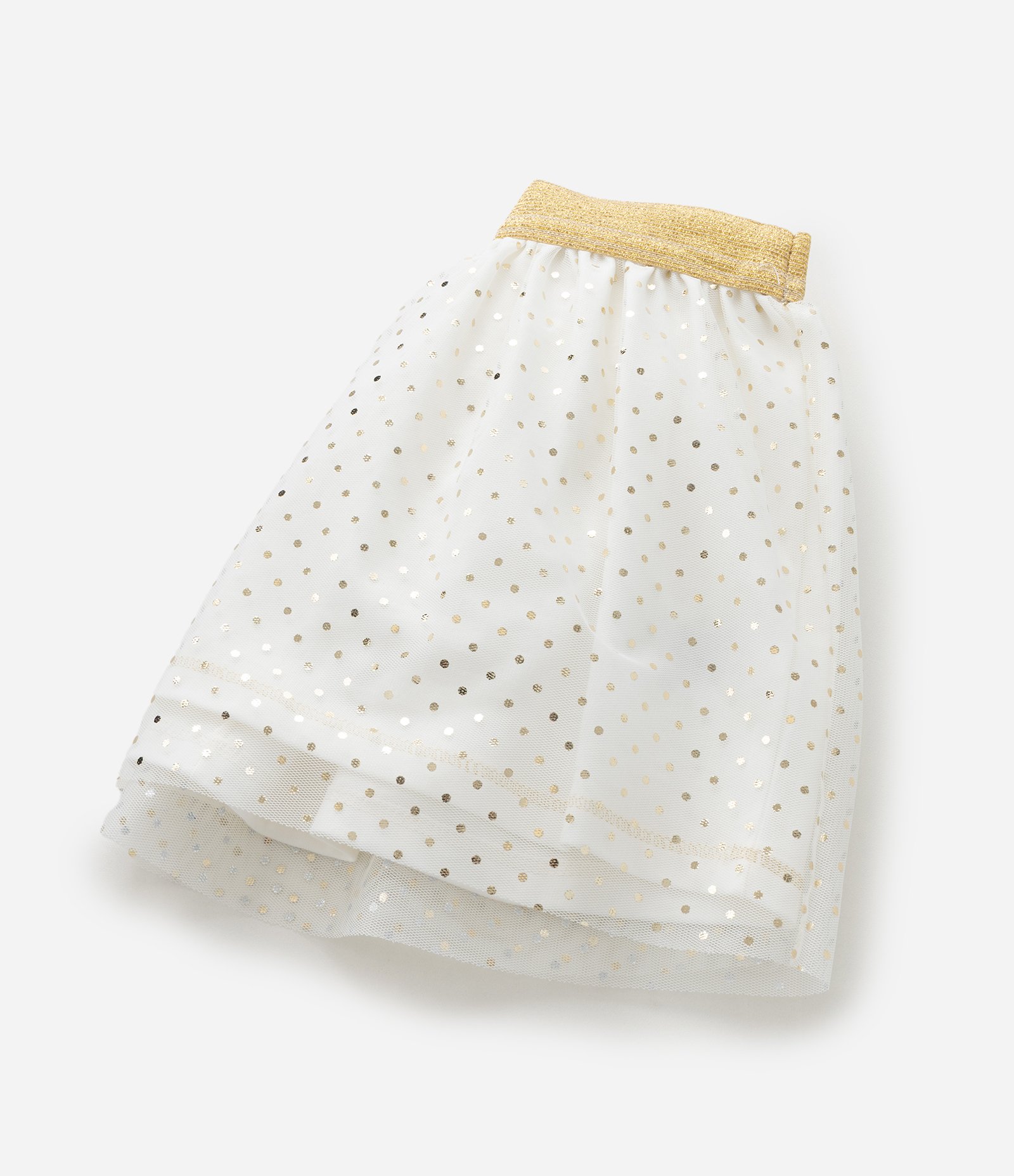 Saia Infantil em Tule com Estampa Poá - Tam 1 a 6 Anos Branco 6
