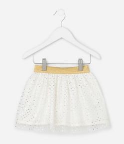 Saia Infantil em Tule com Estampa Poá - Tam 1 a 6 Anos