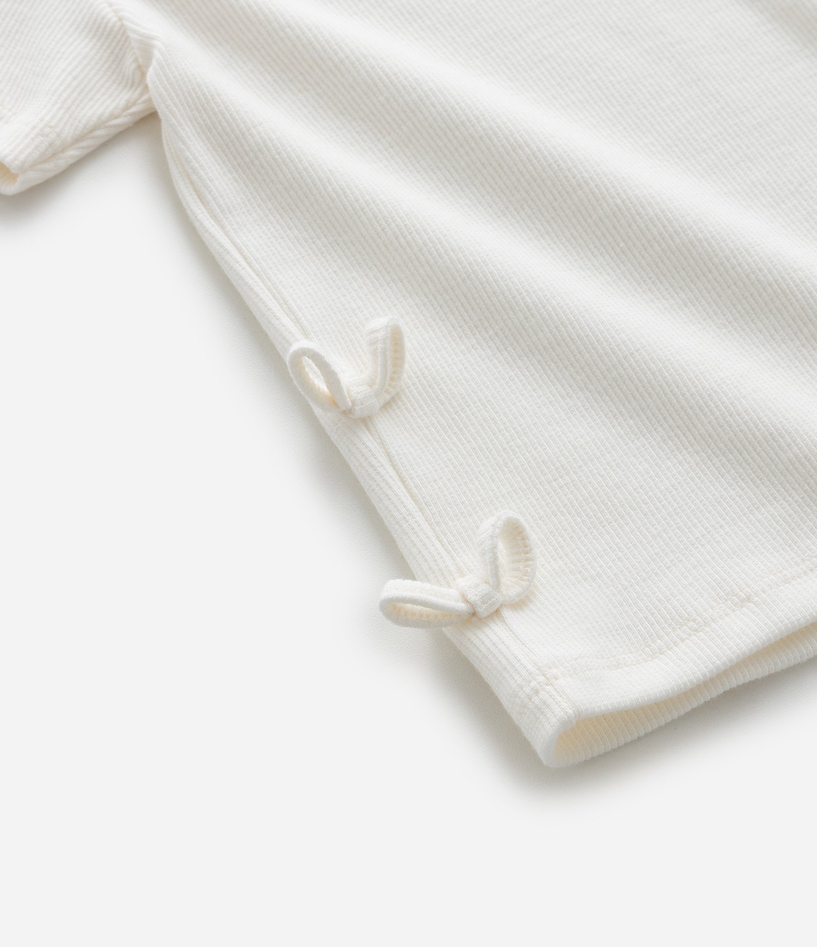 Blusa Infantil em Ribana com Laços Laterais - Tam 1 a 6 Anos Branco 4