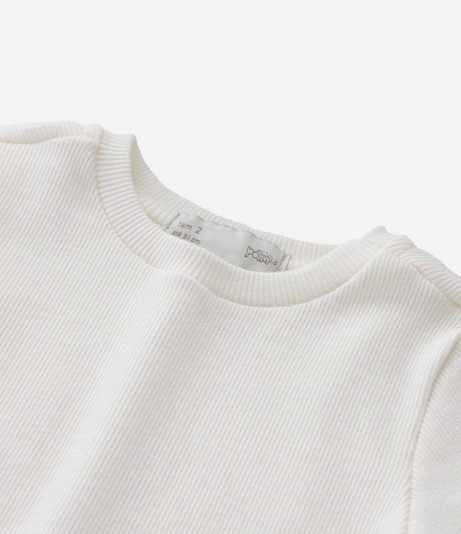 Blusa Infantil em Ribana com Laços Laterais - Tam 1 a 6 Anos Branco 5