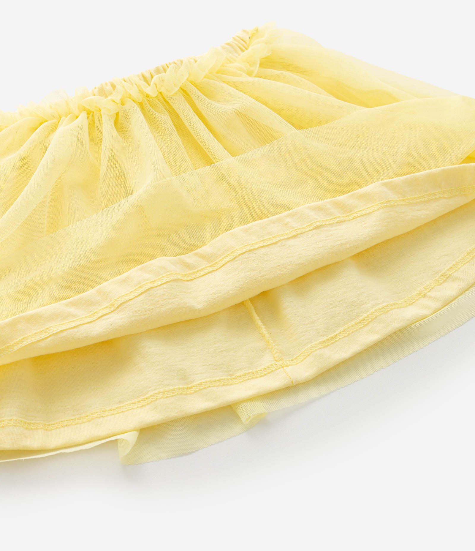 Conjunto Infantil com Flores de Paetês - Tam 1 a 6 Anos Branco/Amarelo 9