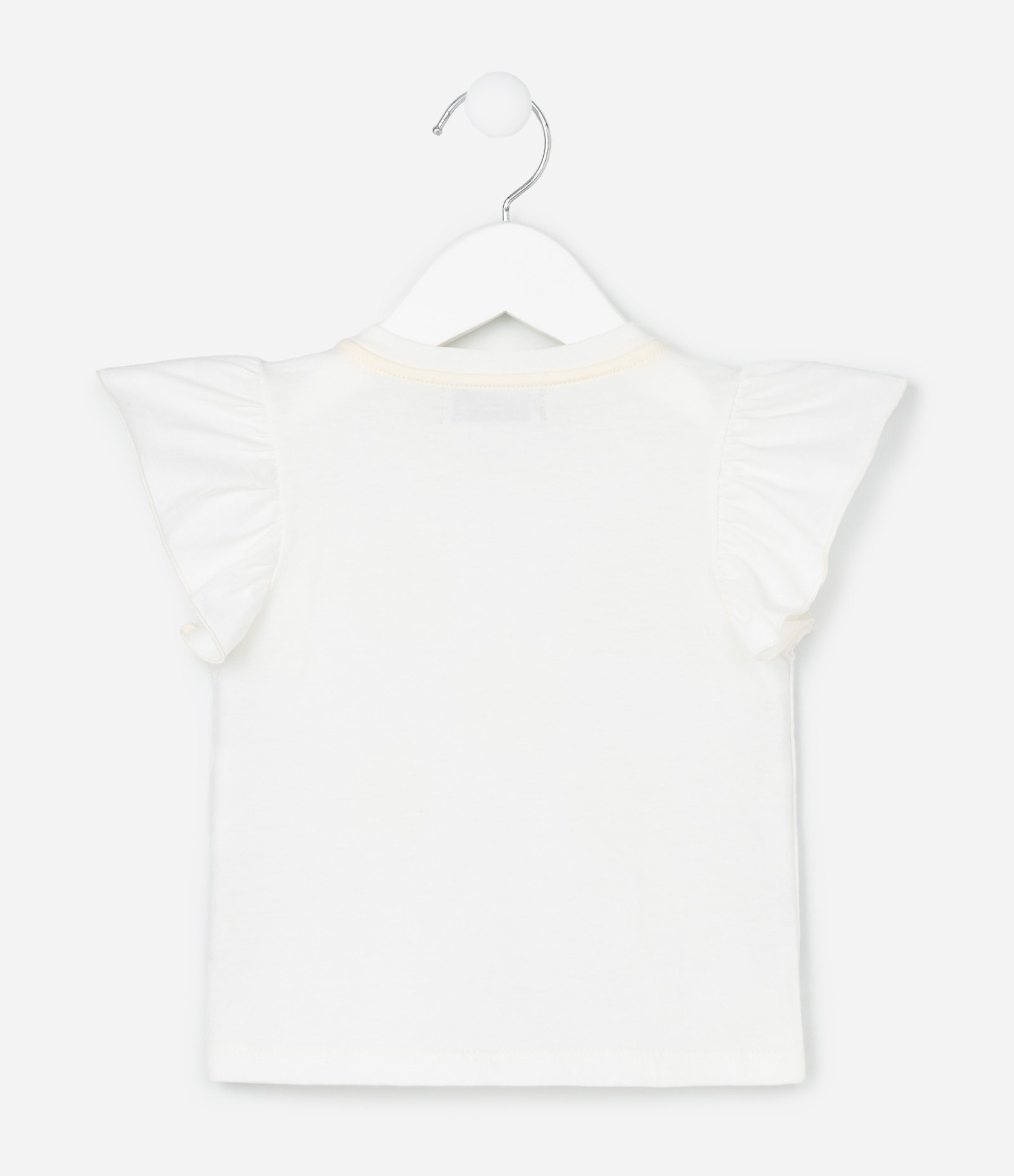 Conjunto Infantil com Flores de Paetês - Tam 1 a 6 Anos Branco/Amarelo 3