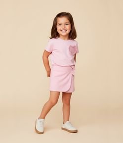Blusa Infantil com Coração Aplicado - Tam 1 a 6 Anos