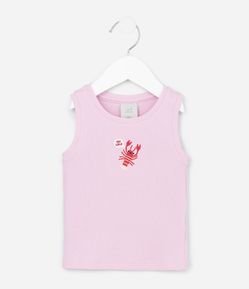 Regata Infantil em Ribana com Bordado de Lagosta - Tam 1 a 6 Anos