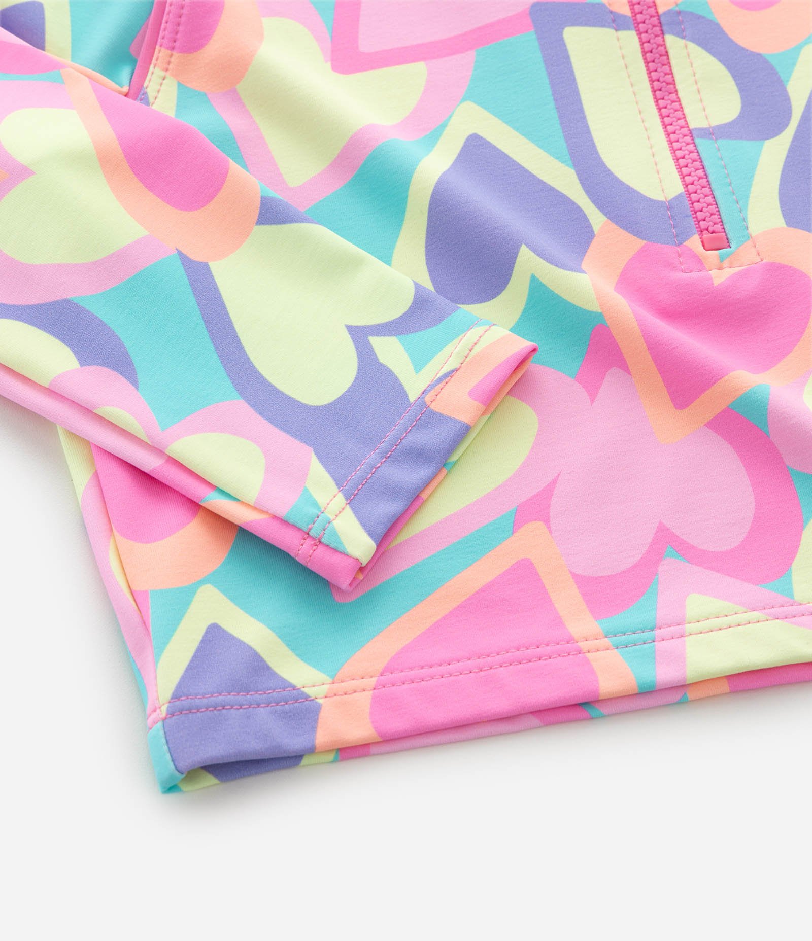 Conjunto Infantil UV com Blusa e Calcinha de Biquíni com Estampa Coração – Tam 5 a 14 Anos Rosa 6