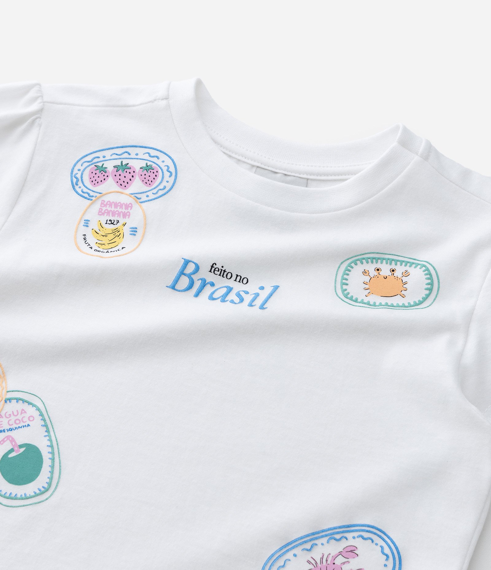 Blusa Infantil com Estampa de Selos Praianos - Tam 1 a 6 Anos Branco 4