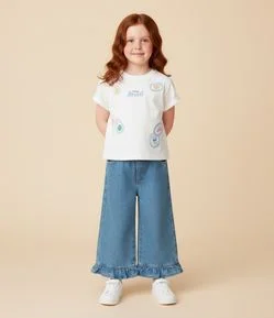 Blusa Infantil com Estampa de Selos Praianos - Tam 1 a 6 Anos