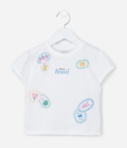 Blusa Infantil com Estampa de Selos Praianos - Tam 1 a 6 Anos