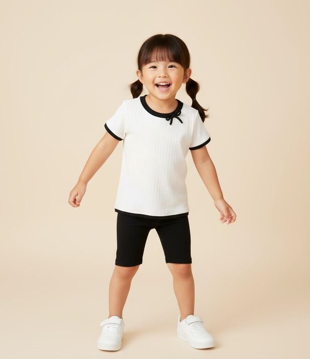 Bermuda Ciclista Infantil em Cotton - Tam 1 a 6 Anos