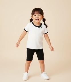 Bermuda Ciclista Infantil em Cotton - Tam 1 a 6 Anos