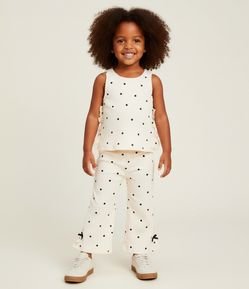 Regata Infantil com Estampa Poá com Babadinho na Lateral  - Tam 1 a 6 Anos