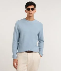 Suéter Comfort em Tricô com Texturizado