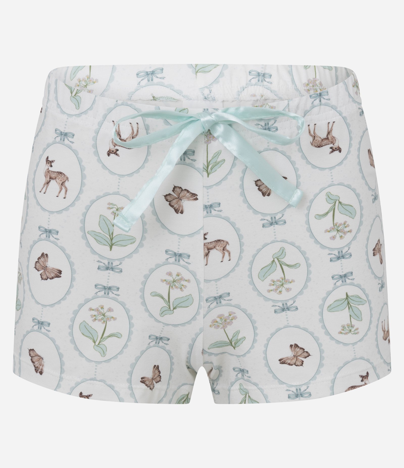 Pijama Short Doll Americano em Algodão Estampado Branco 4