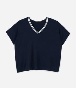 Blusa Alongada em Viscolycra Curve & Plus Size