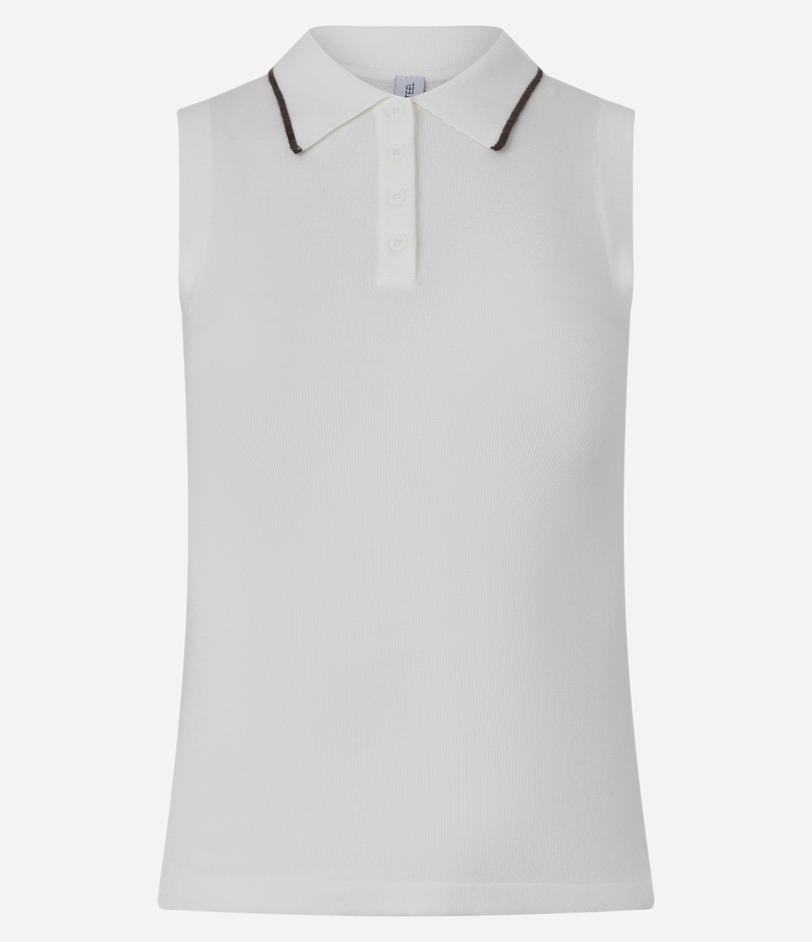 Blusa em Tricô com Gola Polo e Detalhe Contrastante Off White 5