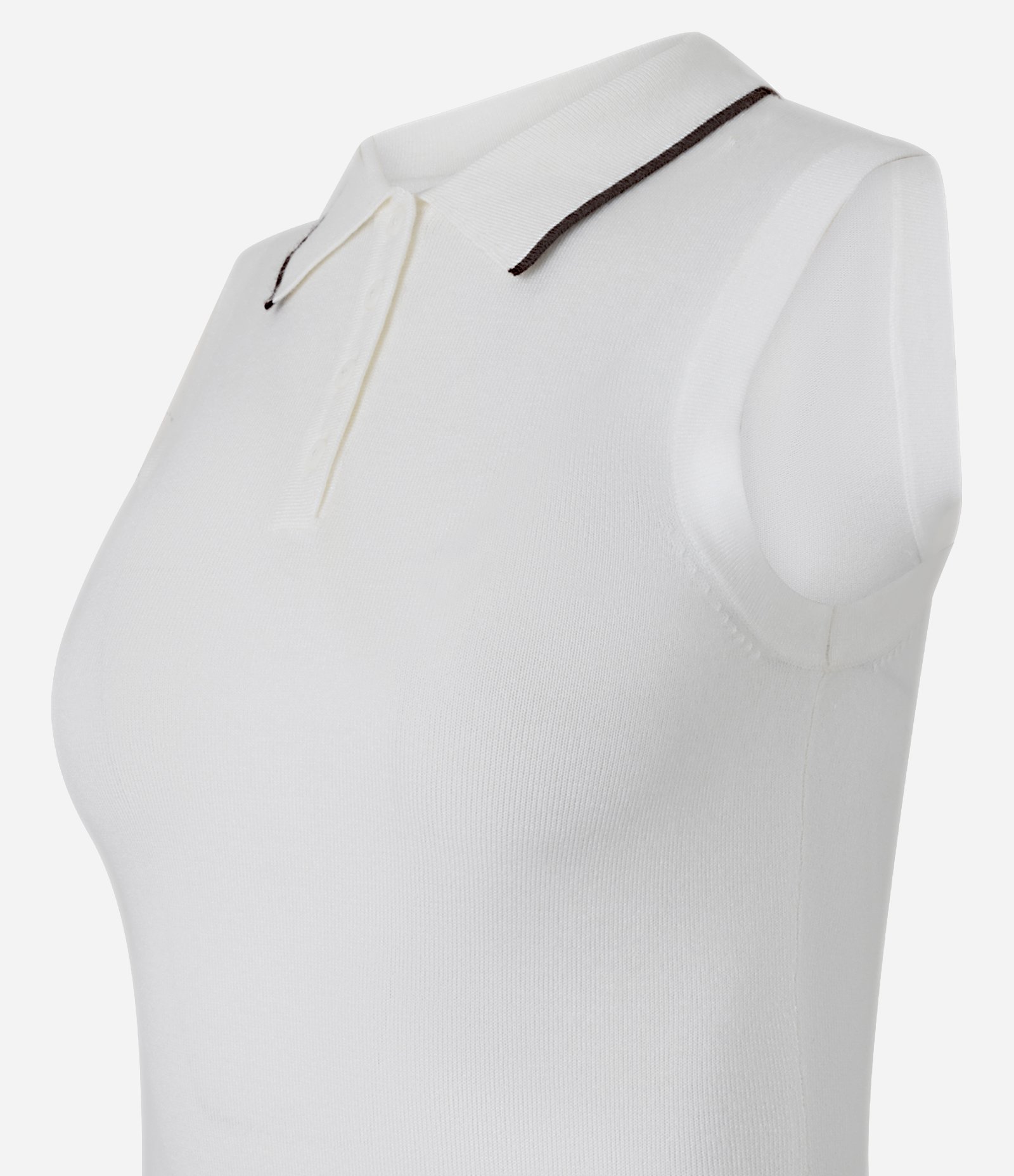 Blusa em Tricô com Gola Polo e Detalhe Contrastante Off White 6