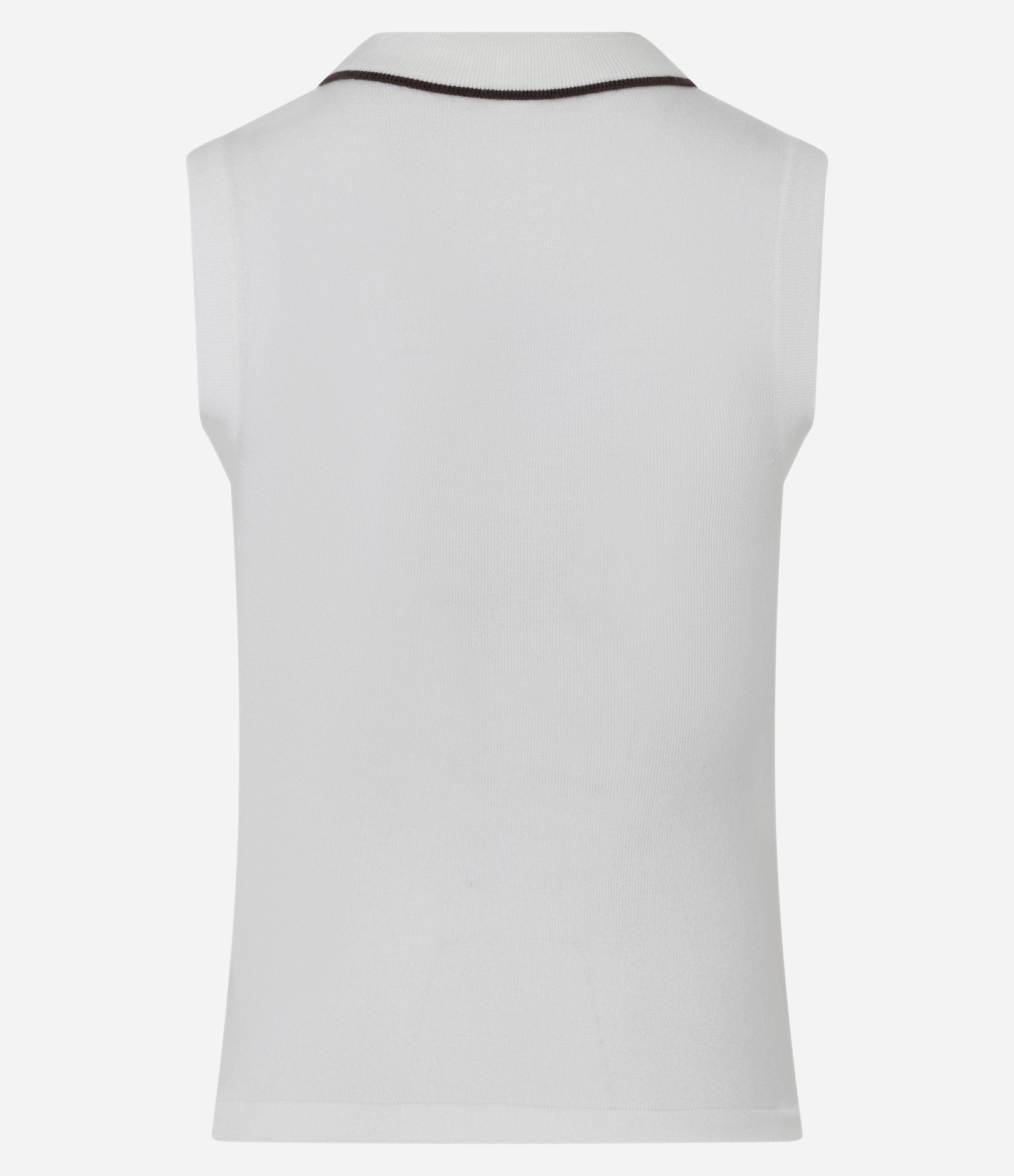 Blusa em Tricô com Gola Polo e Detalhe Contrastante Off White 7