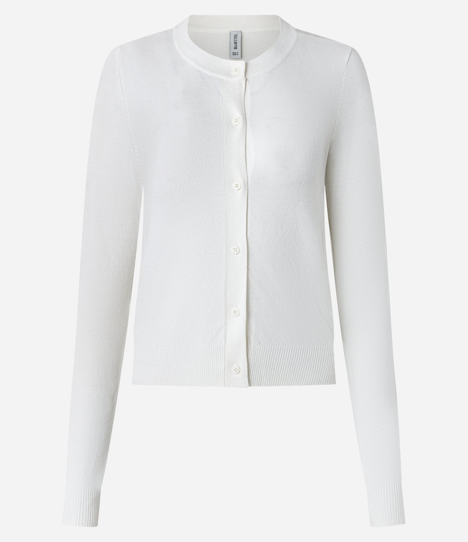 Cardigan Básico em Tricô com Botões e Gola Redonda Branco 4