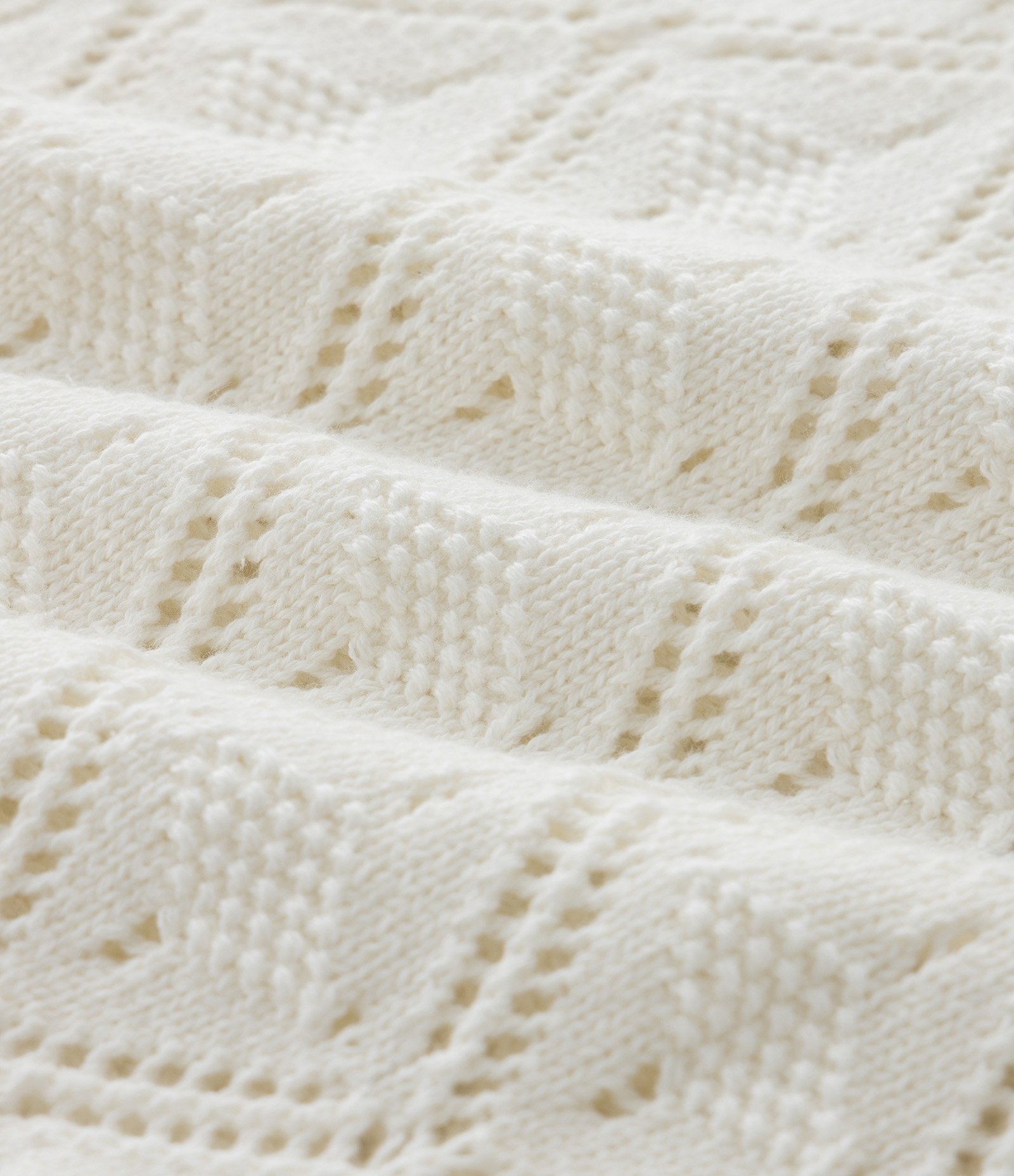 Camisa Polo com Efeito Crochê e Textura em Losango Off White 3