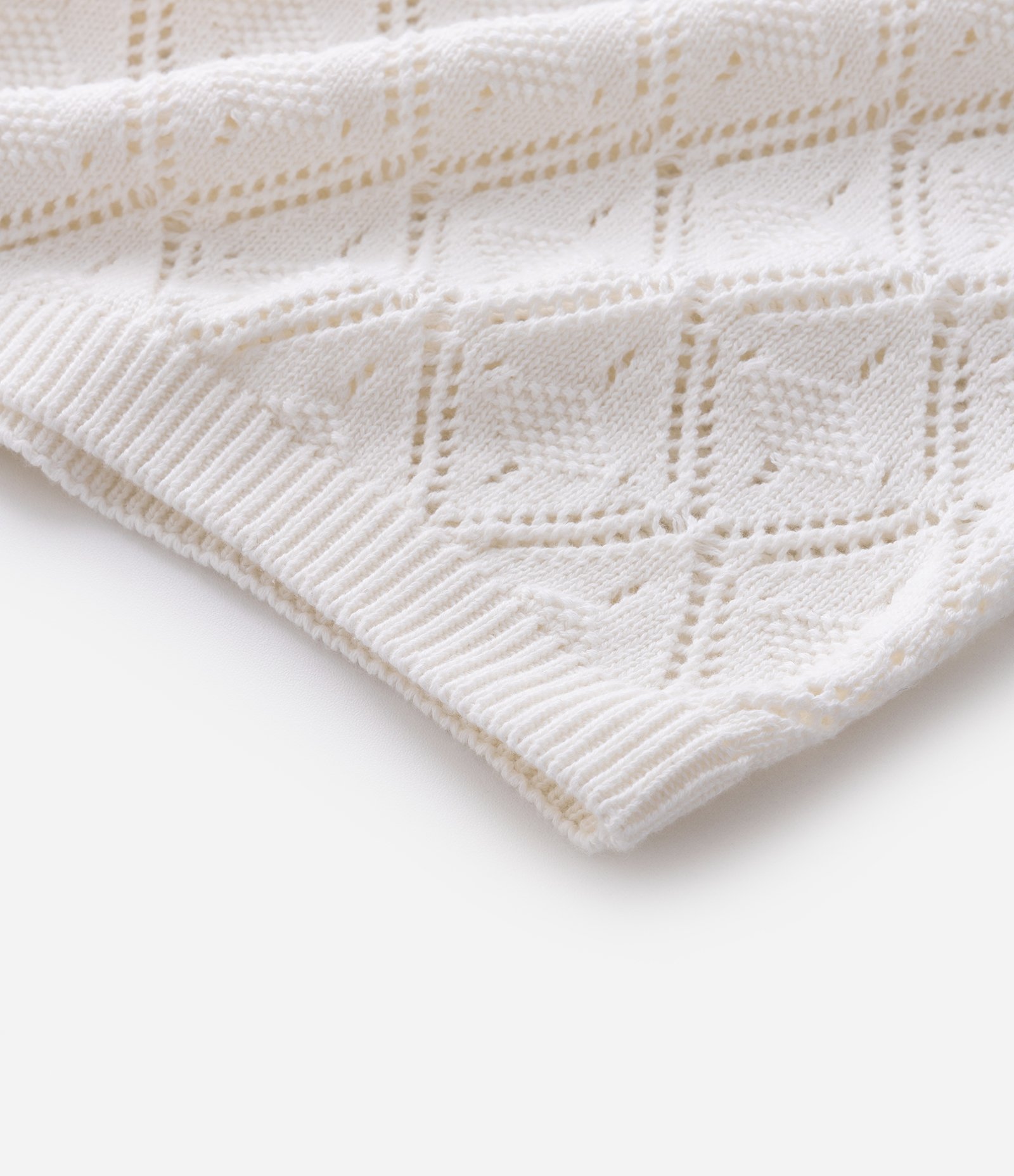 Camisa Polo com Efeito Crochê e Textura em Losango Off White 7