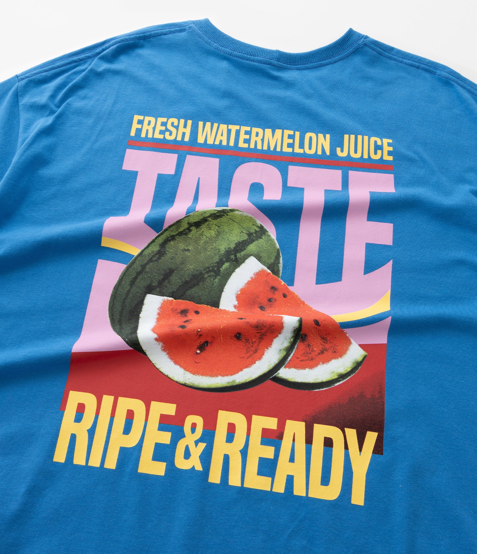 Camiseta Oversized em Algodão com Estampa Frente e Costas de Melancia Curve & Plus Size Azul 8