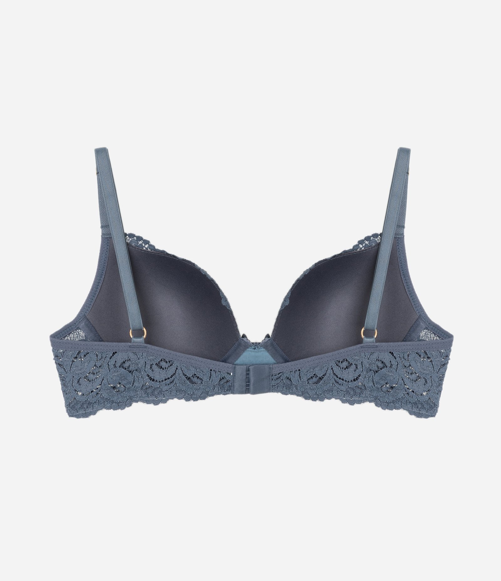 Sutiã Base em Renda Rústica com Bojo Oco Cinza 6