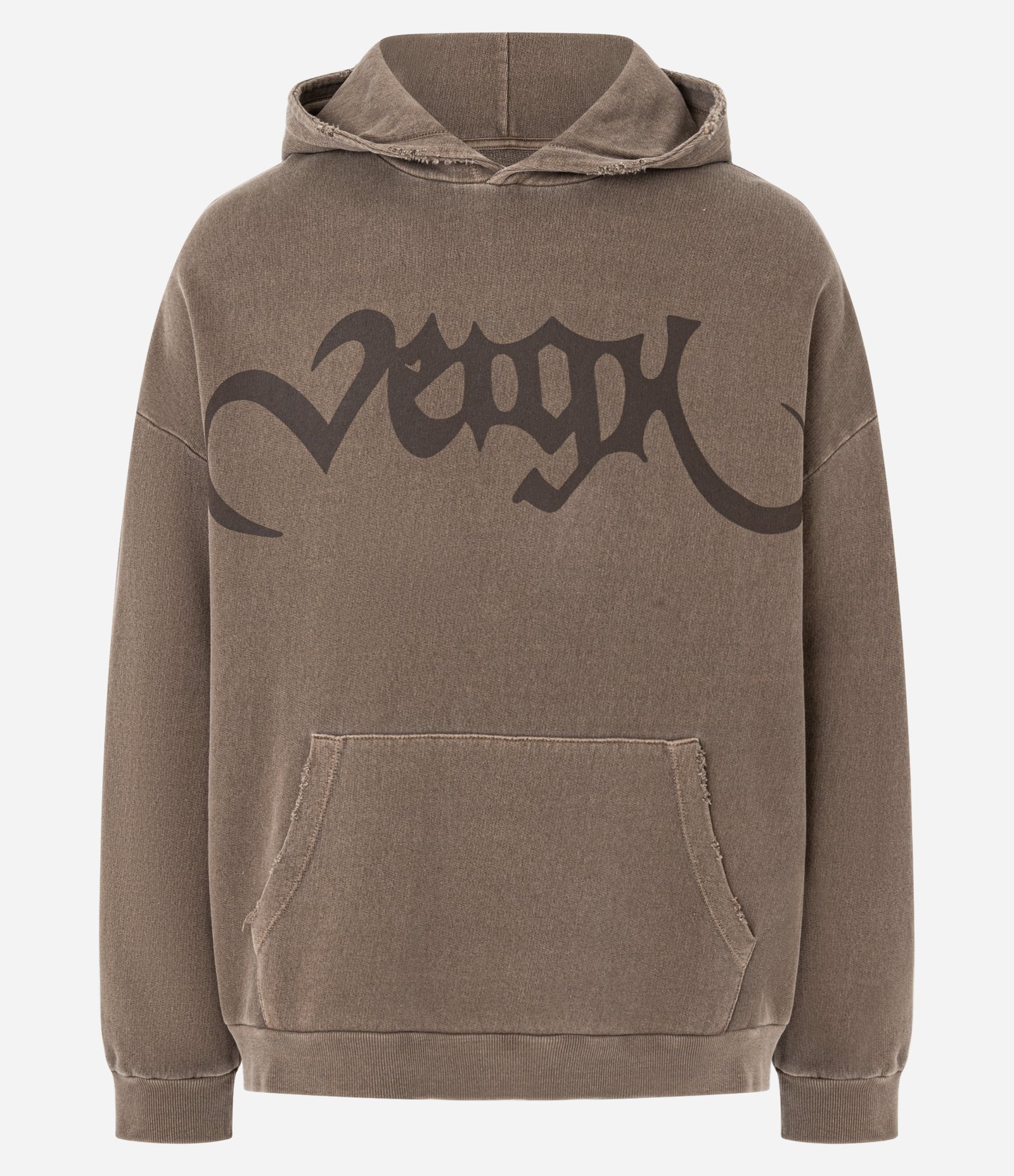 Casaco Boxy em Moletom com Capuz e Lettering Estilizado Veigh Marrom 9