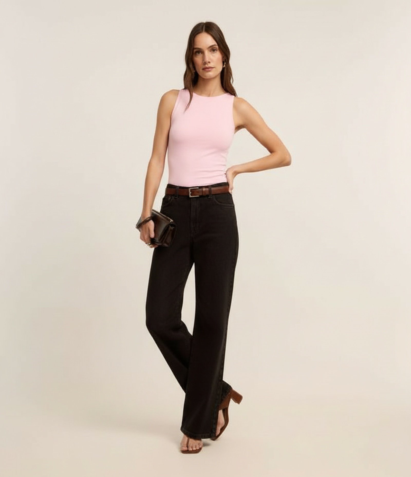 Blusa em Poliamida com Gola Redonda Rosa 6